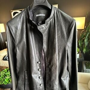 John Varvatos Black Leather Jacket